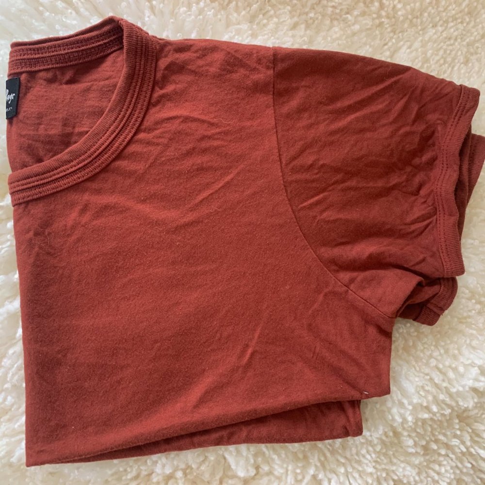 Back Beat Rags Hemp Rust Vintage Crop Top Medium